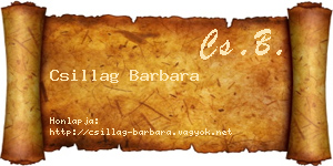Csillag Barbara névjegykártya